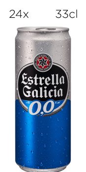 Cerveza Estrella Galicia Sin Alcohol 0,0. Caja de 24 latas de 33cl.